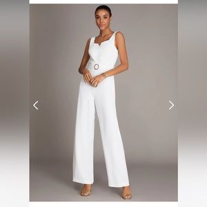 White wide leg jumpsuit